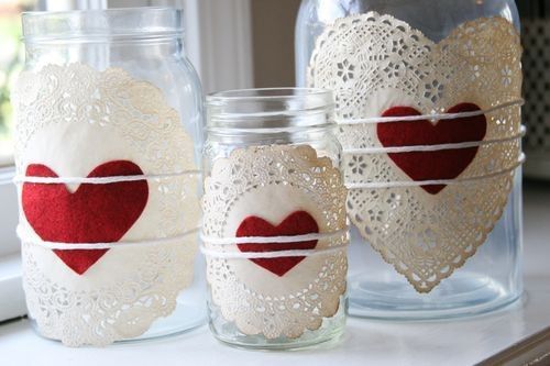 ideas of decorated glass jars for valentines day 3