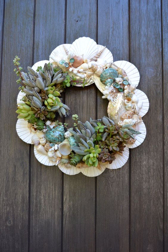 ideas with succulents in shells 4