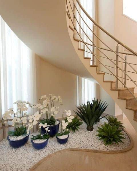 interior garden under the stairs