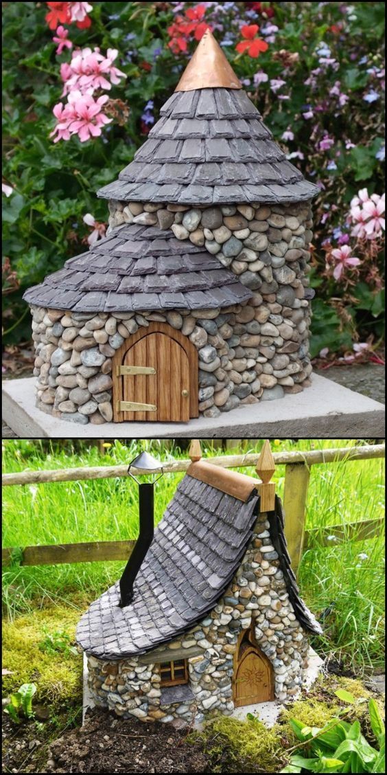 miniature stone houses garden 13