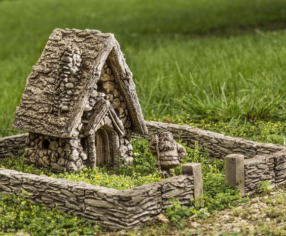 miniature stone houses garden 7