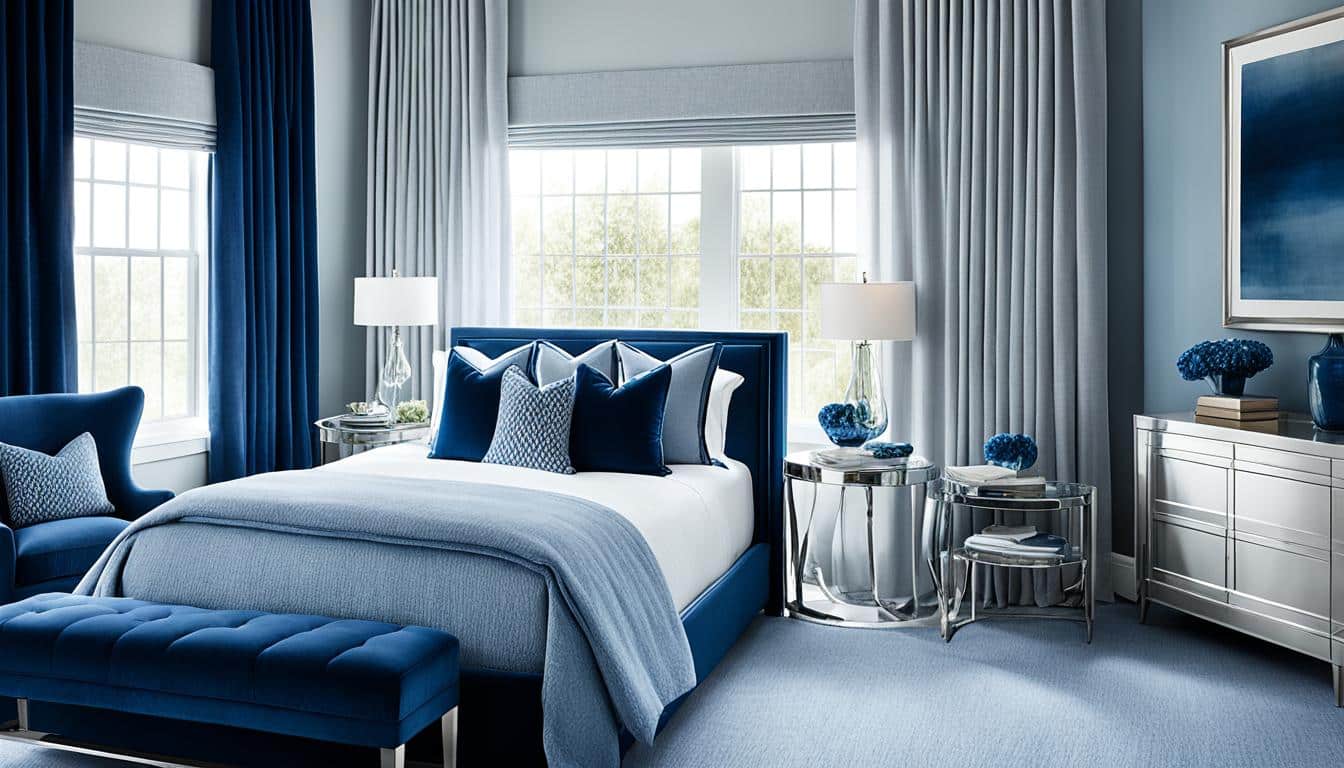 navy blue bedroom curtains