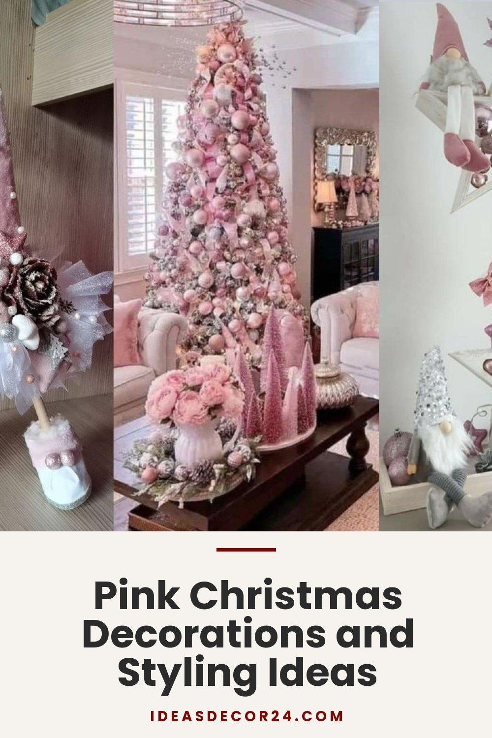 Pink Christmas Decorations and Styling Ideas