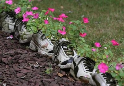plant pots with old shoes 6