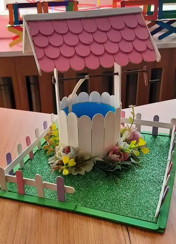 popsicle stick well decor 1