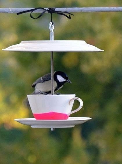 recycled cup bird feeder 4