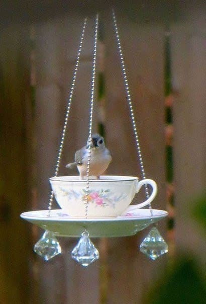 recycled cup bird feeder 5