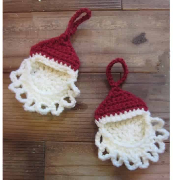 santas crochet picture holder 10