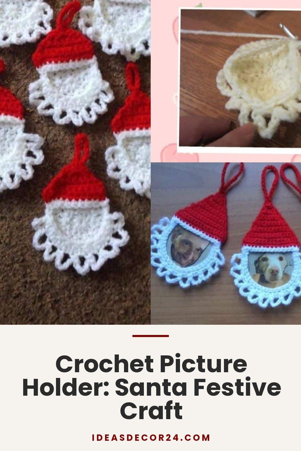 Crochet Picture Holder: Santa Festive Craft