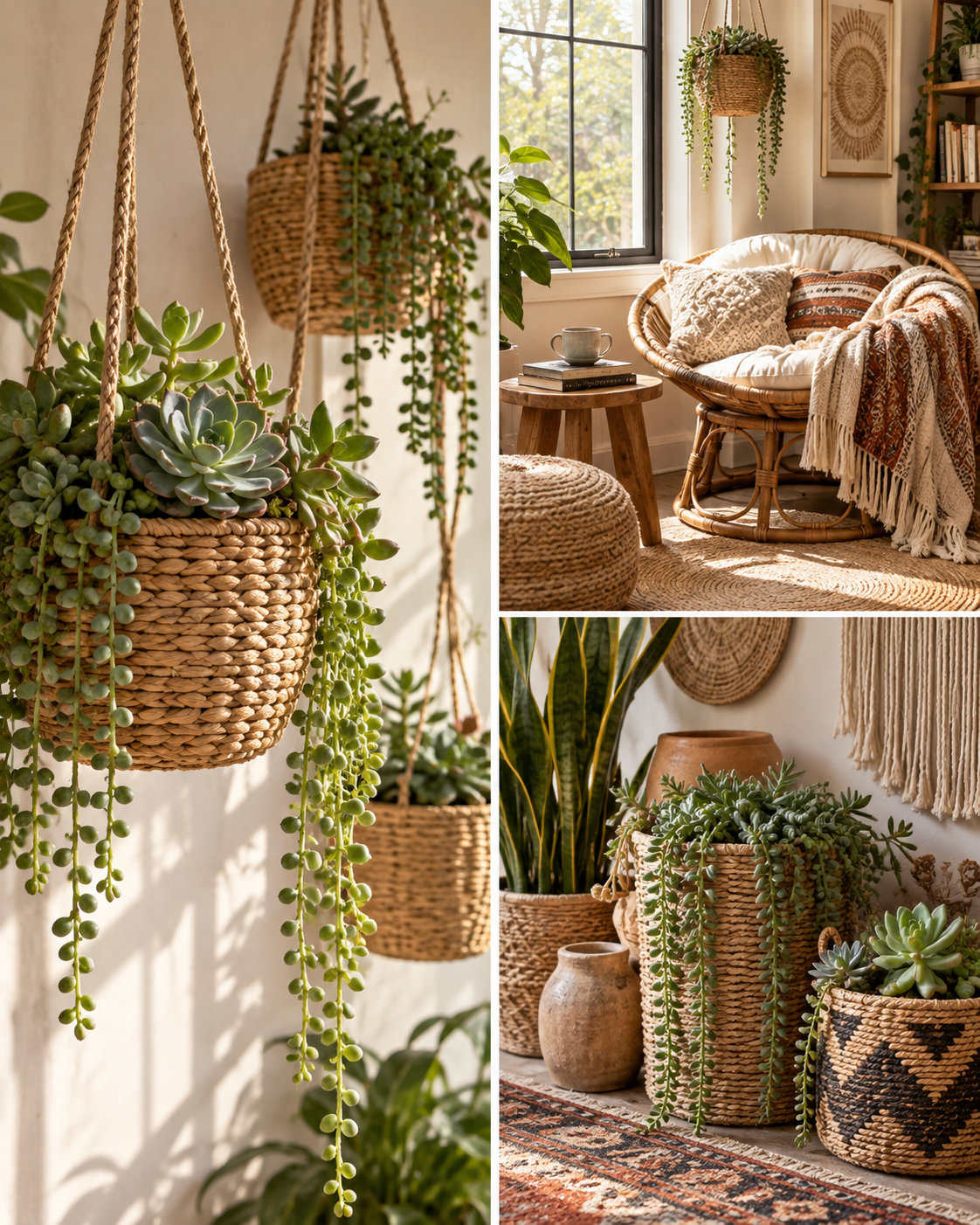 Succulents Planted in Baskets: Beautiful Ideas to Decorate Your Home succulents planted in baskets 2