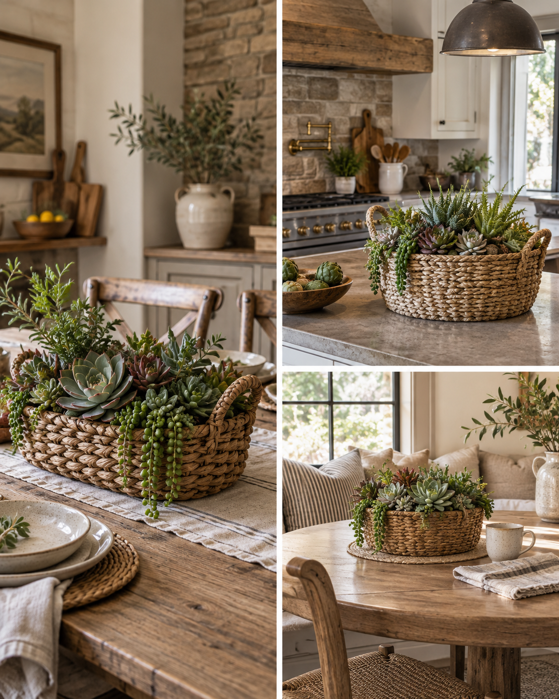 Succulents Planted in Baskets: Beautiful Ideas to Decorate Your Home succulents planted in baskets 3