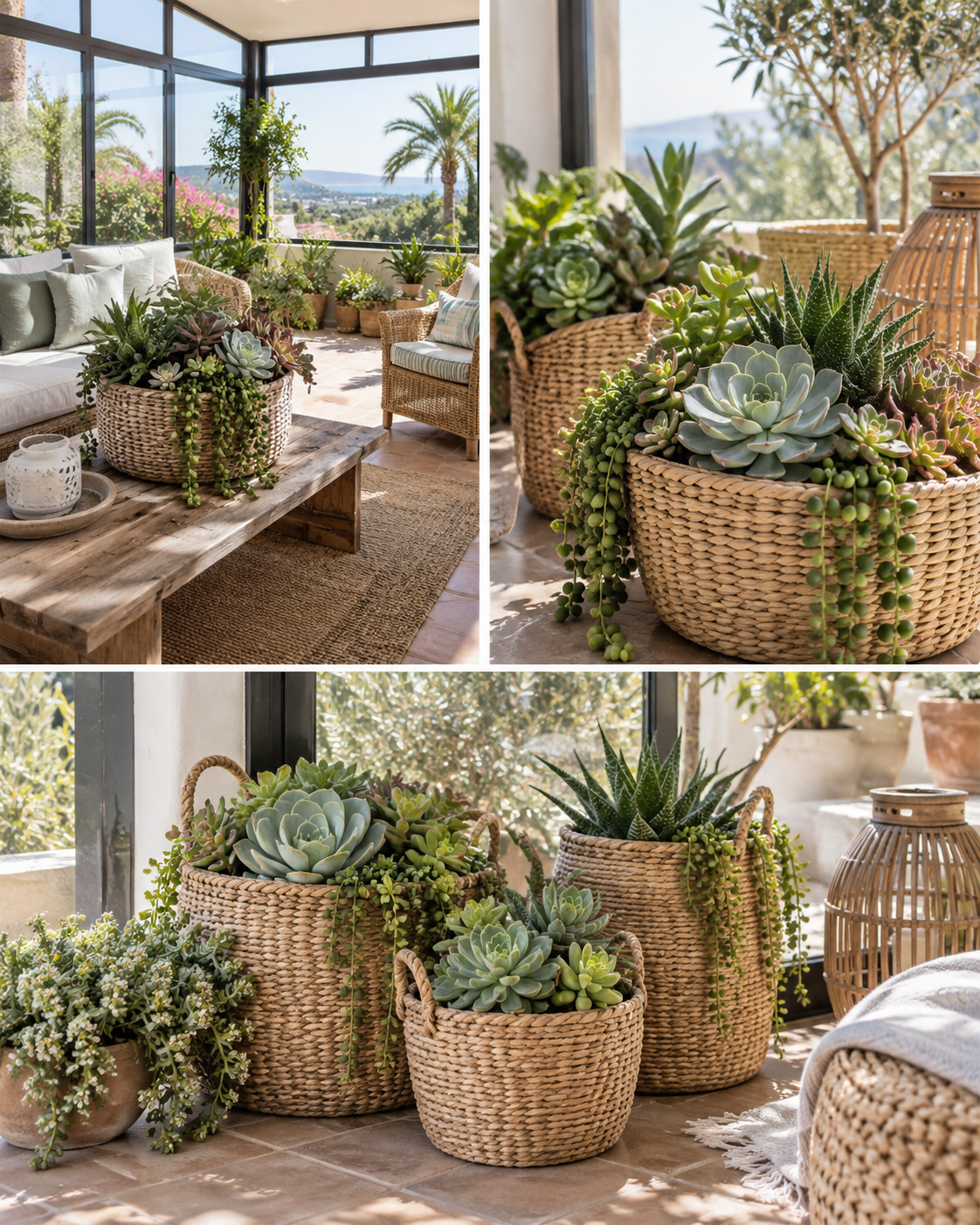 Succulents Planted in Baskets: Beautiful Ideas to Decorate Your Home succulents planted in baskets 4