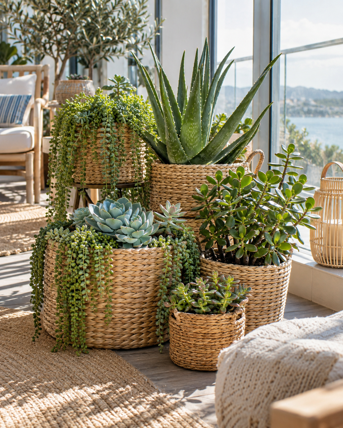 Succulents Planted in Baskets: Beautiful Ideas to Decorate Your Home succulents planted in baskets 5