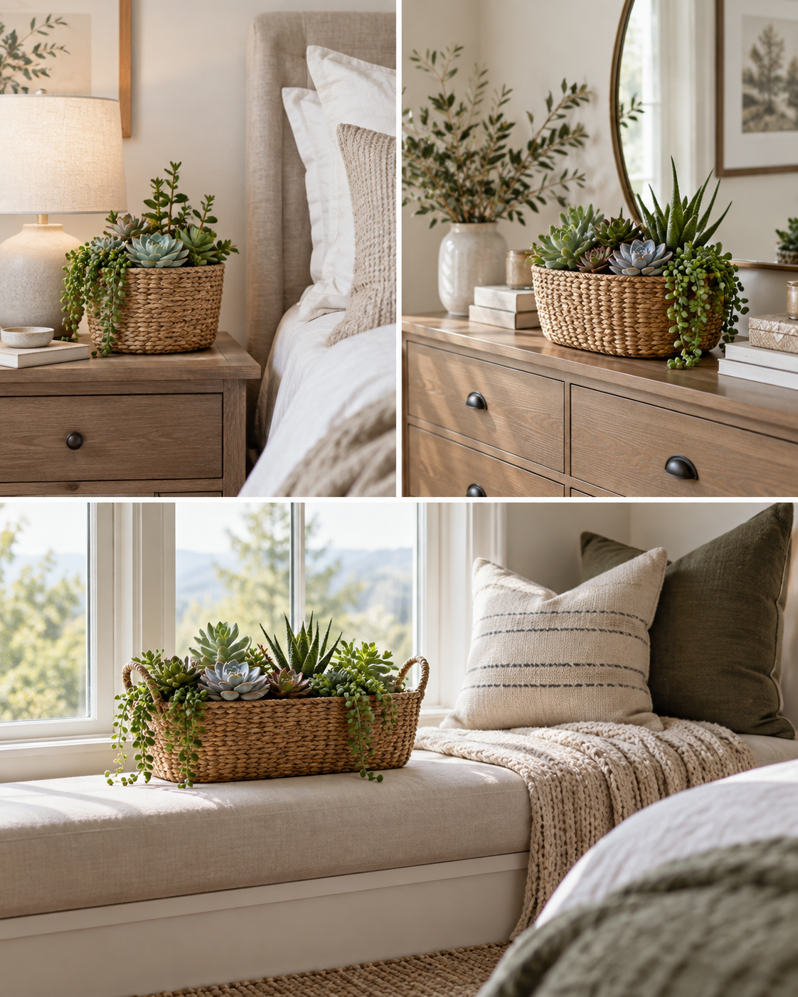 Succulents Planted in Baskets: Beautiful Ideas to Decorate Your Home succulents planted in baskets 6