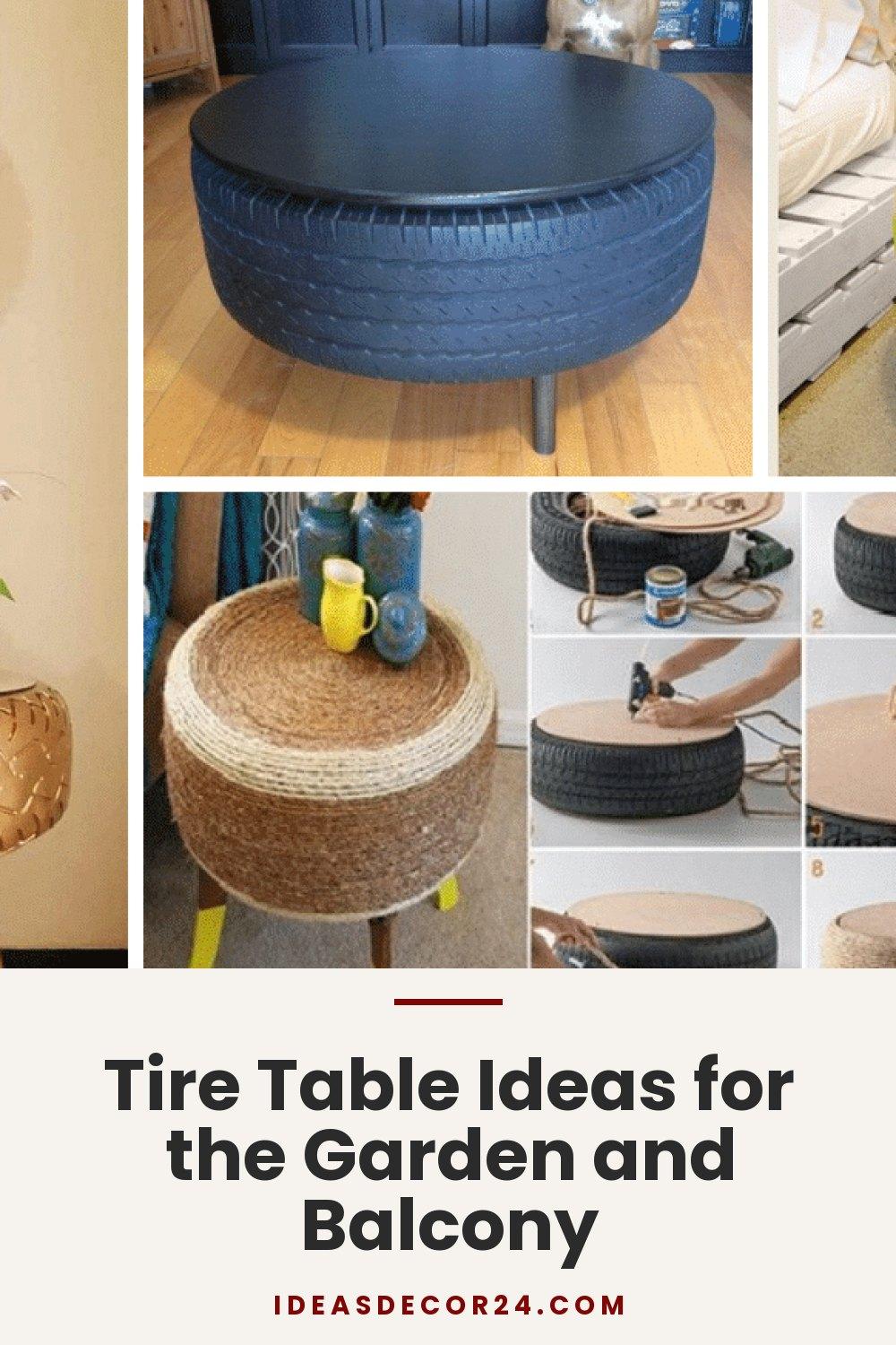 Tire Table Ideas for the Garden and Balcony