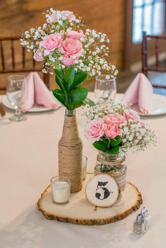 wedding table decorations with bottles 1