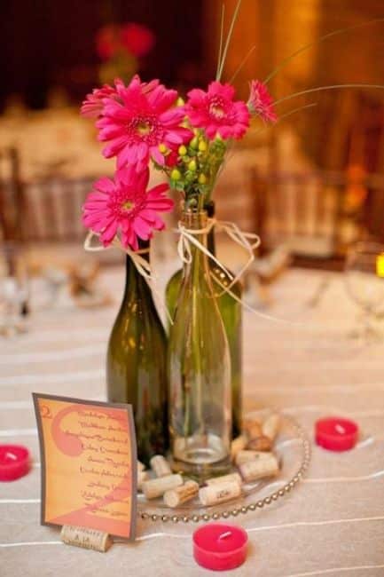 wedding table decorations with bottles 3