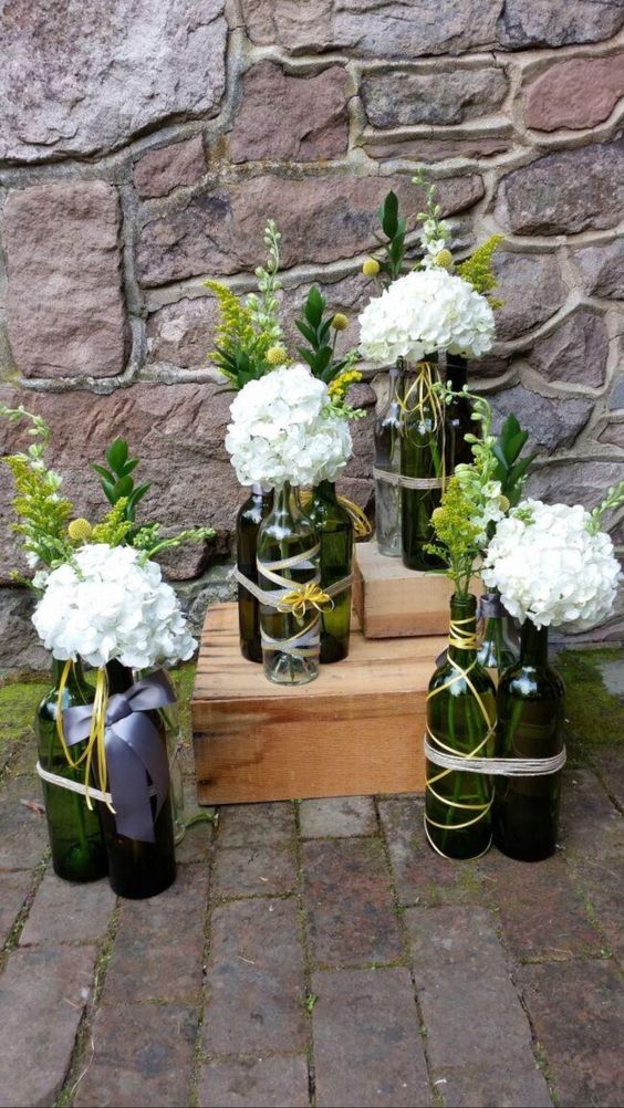 wedding table decorations with bottles 5