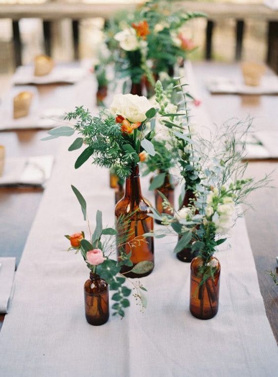 wedding table decorations with bottles 6