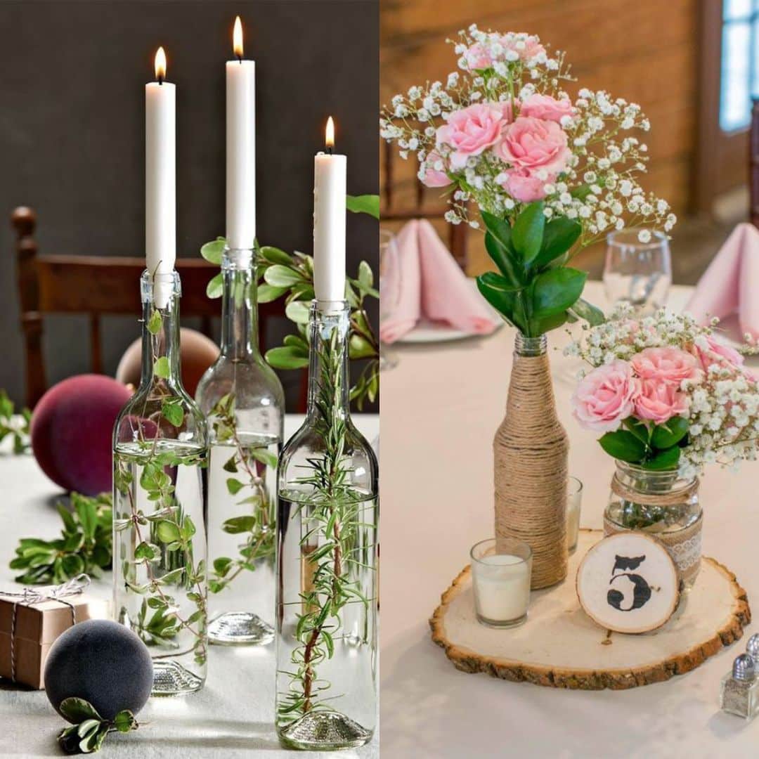 wedding table decorations with bottles 7