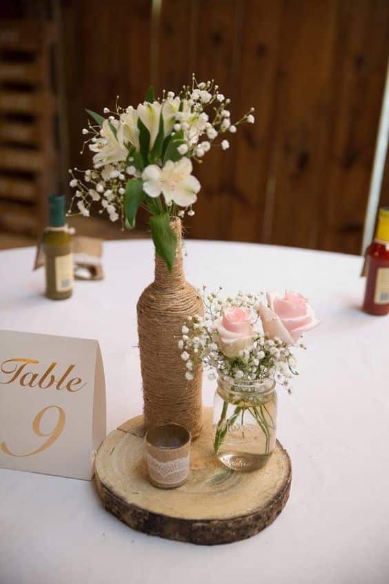 wedding table decorations with bottles 8