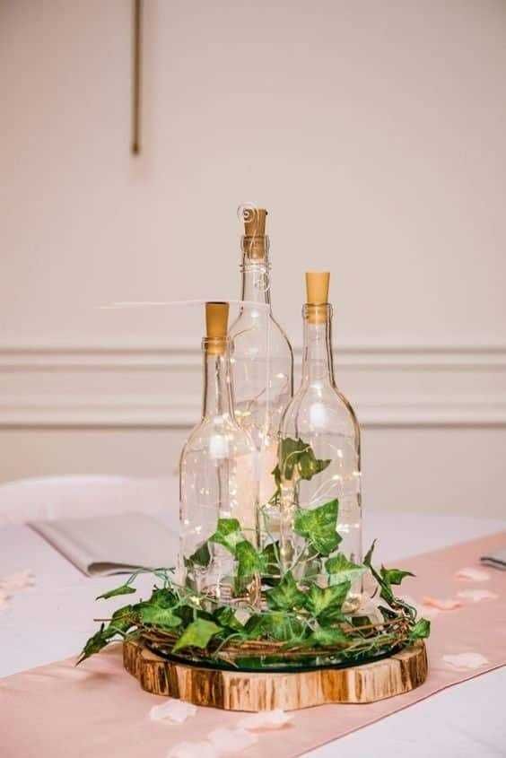 wedding table decorations with bottles