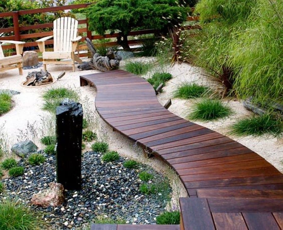 wooden walkway ideas for your garden 14